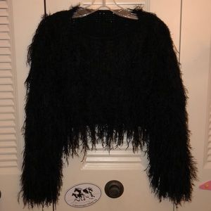 Shaggy cropped sweater
